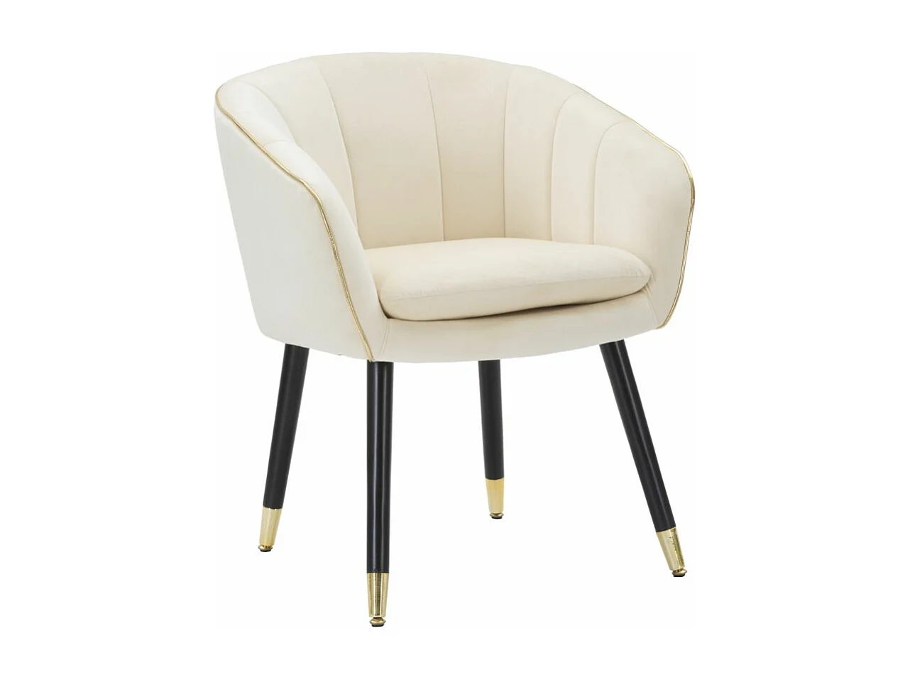 Fauteuil Design en Tissu "Paris" 78cm Crème