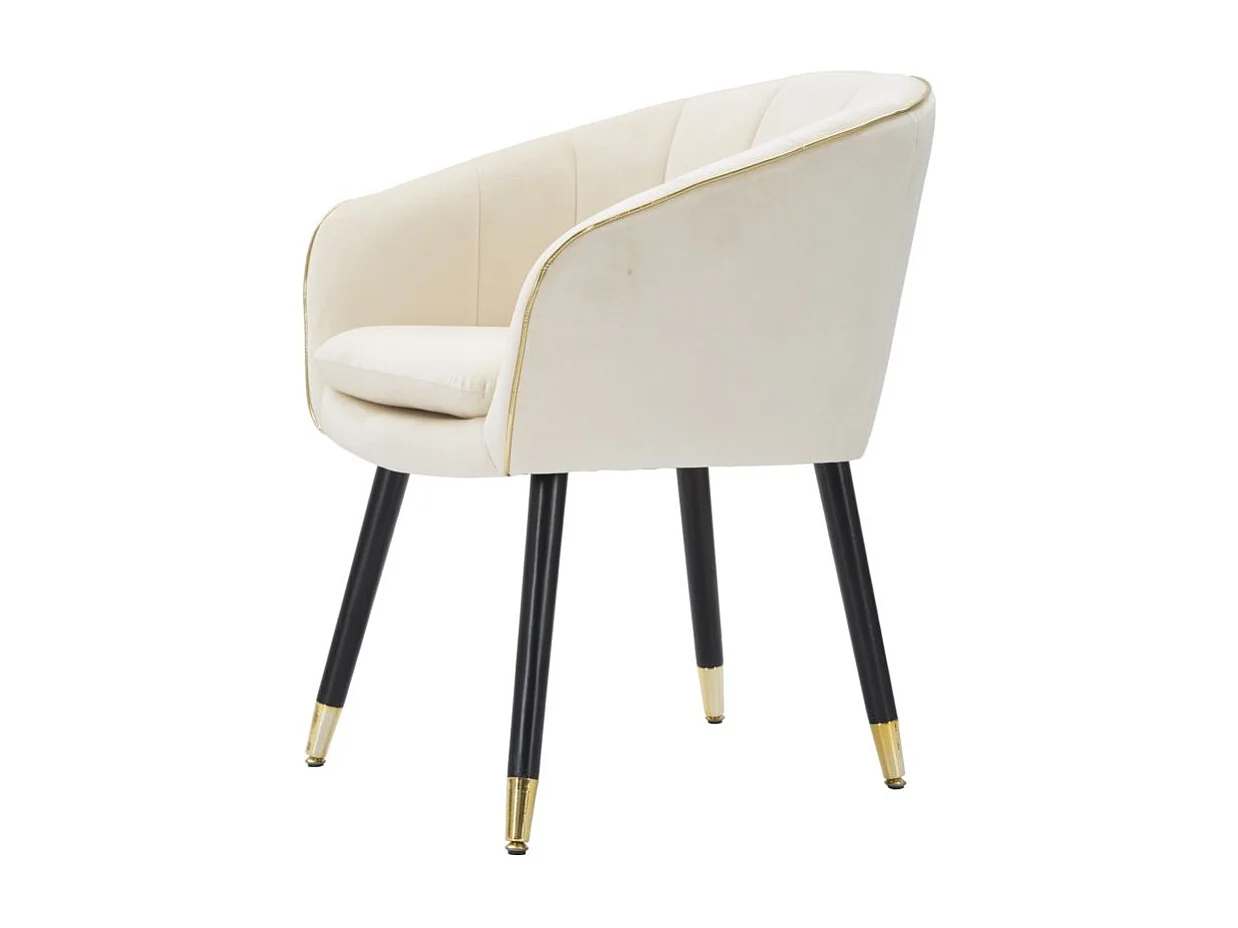 Fauteuil Design en Tissu "Paris" 78cm Crème