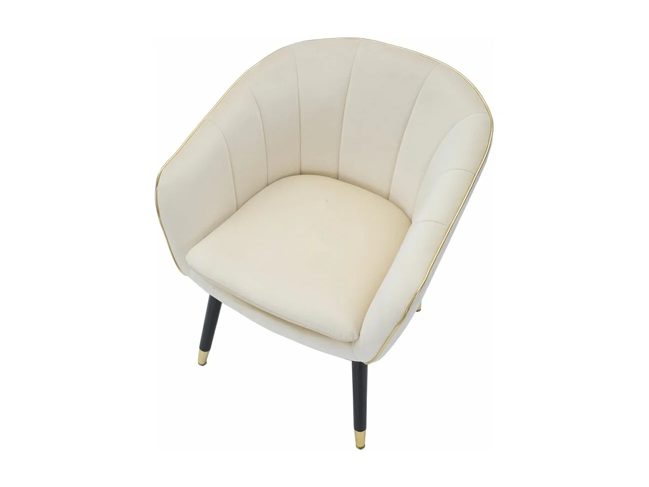 Fauteuil Design en Tissu "Paris" 78cm Crème