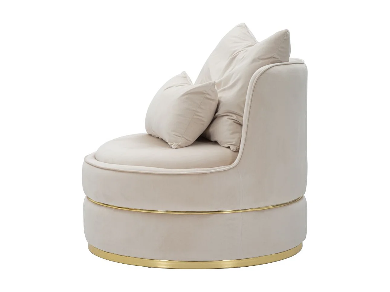 POLTRONA PARIS SPACE CREME/OURO CM Ø 84X72