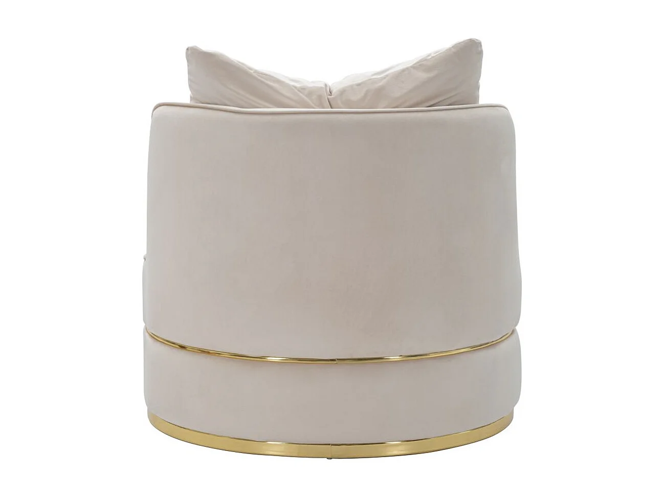 Fauteuil Paris Space Crème/Or en Tissu Rembourré avec Décorations Dorées