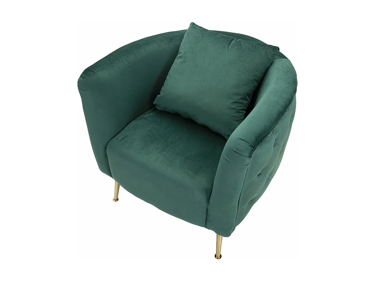 Fauteuil en Velours "Bucarest" 76cm Vert