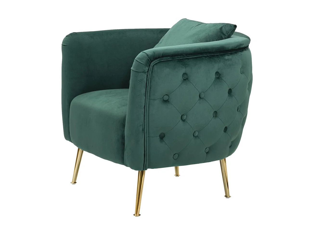 Fauteuil en Velours "Bucarest" 76cm Vert