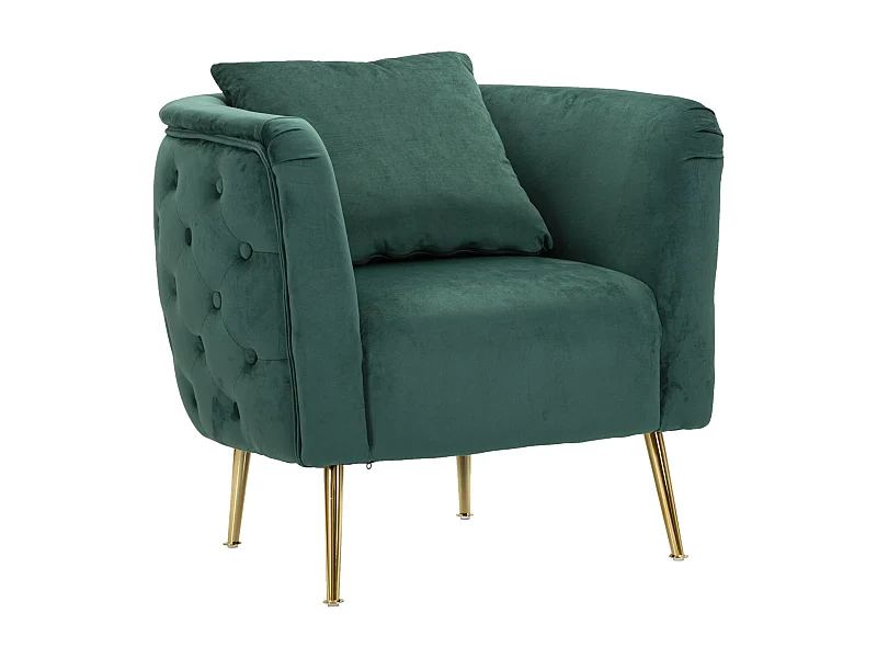 Fauteuil en Velours "Bucarest" 76cm Vert
