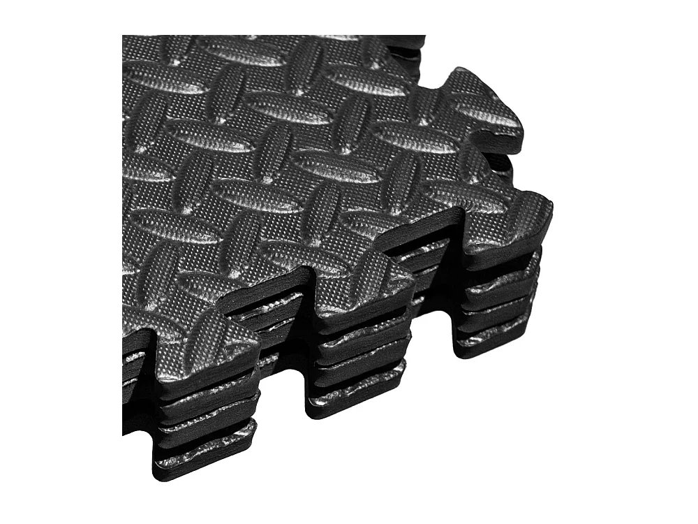 4 STKS Mandorlato ZWART puzzelmat tapijt 60x60x1 voor kinderen indoor gymspel