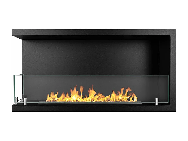 Cheminée bioéthanol encastrable d'angle biocheminée 90x45 SUTRI 90 SX