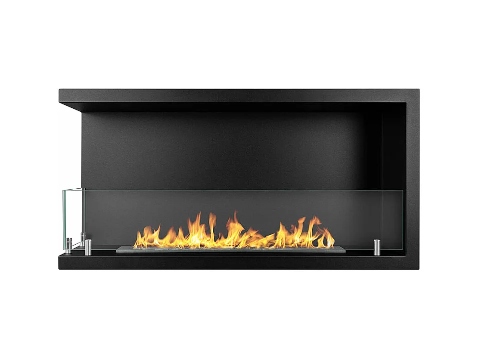 Eingebauter Bioethanol-Eckkamin 90x45 SUTRI 90 SX
