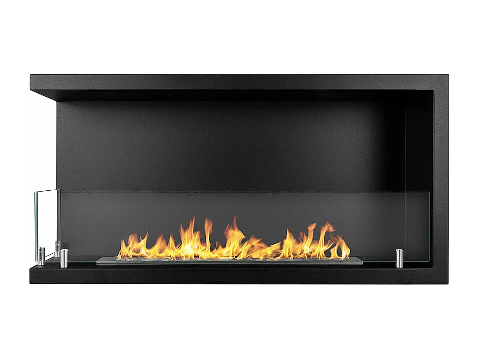 Cheminée bioéthanol encastrable d'angle biocheminée 90x45 SUTRI 90 SX