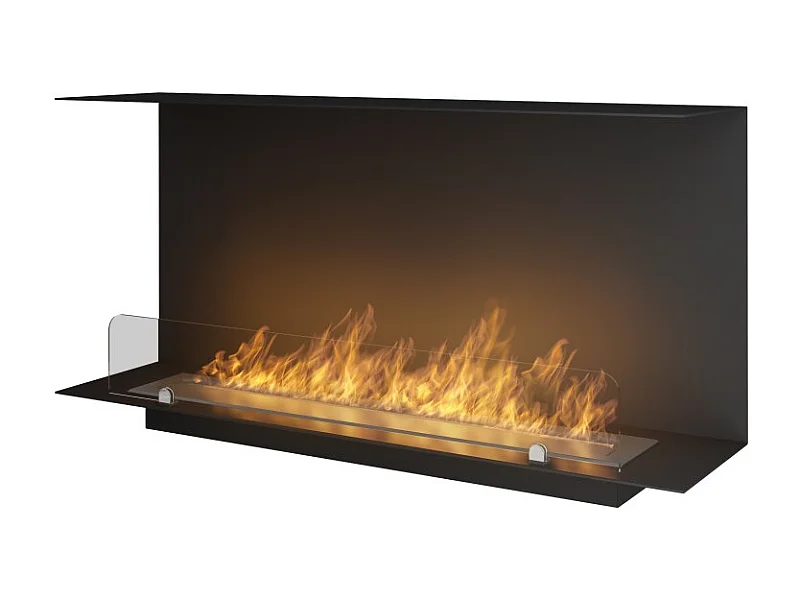 Wbudowany kominek bioetanolowy Design C1000 V.1 z otwartą szybą z 3 stron, palnik 2 litry