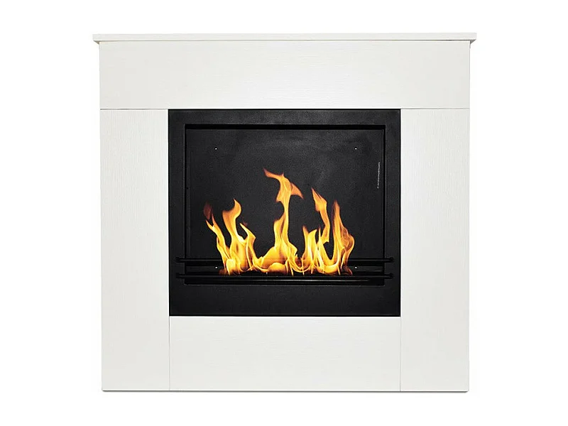 Chimenea de Bioetanol de Tierra en Madera Blanca Michelangelo 96x36x90h