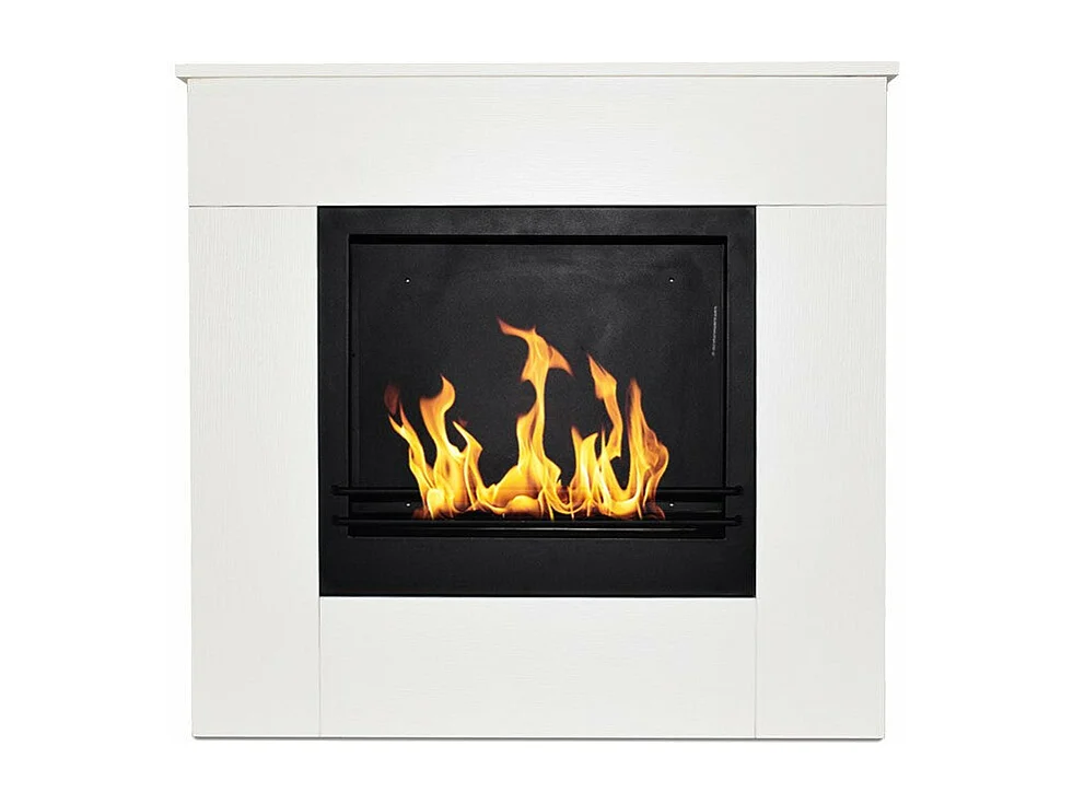 Chimenea de Bioetanol de Tierra en Madera Blanca Michelangelo 96x36x90h