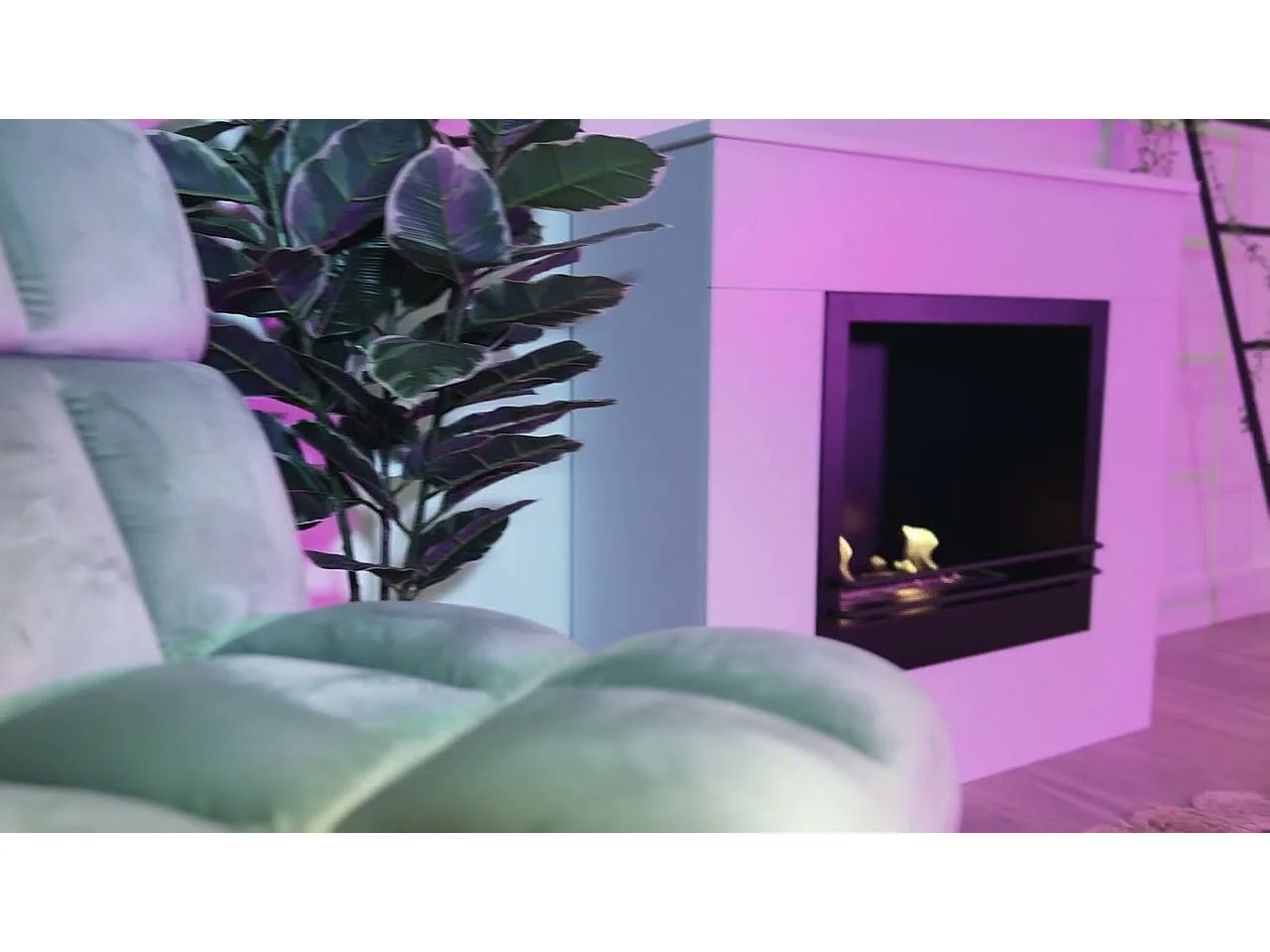 Cheminée à bioéthanol en bois blanc Michelangelo 96x36x90h