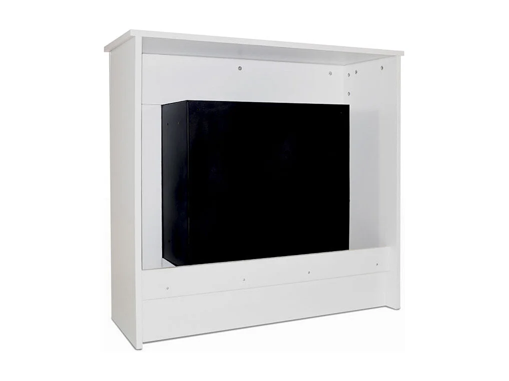 Cheminée au bioéthanol sur pied en bois blanc Made in Italy Michelangelo 96x36x90h