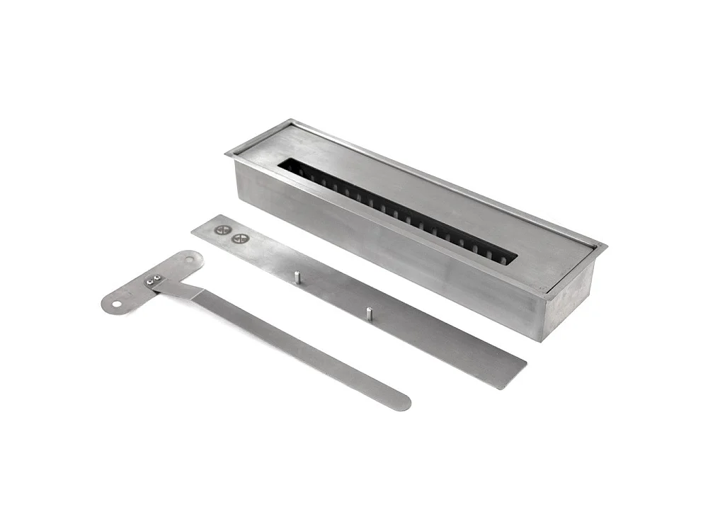 Lareira de chão a bioetanol Michelangelo 96x36x90h em madeira branca, fabricada na Itália