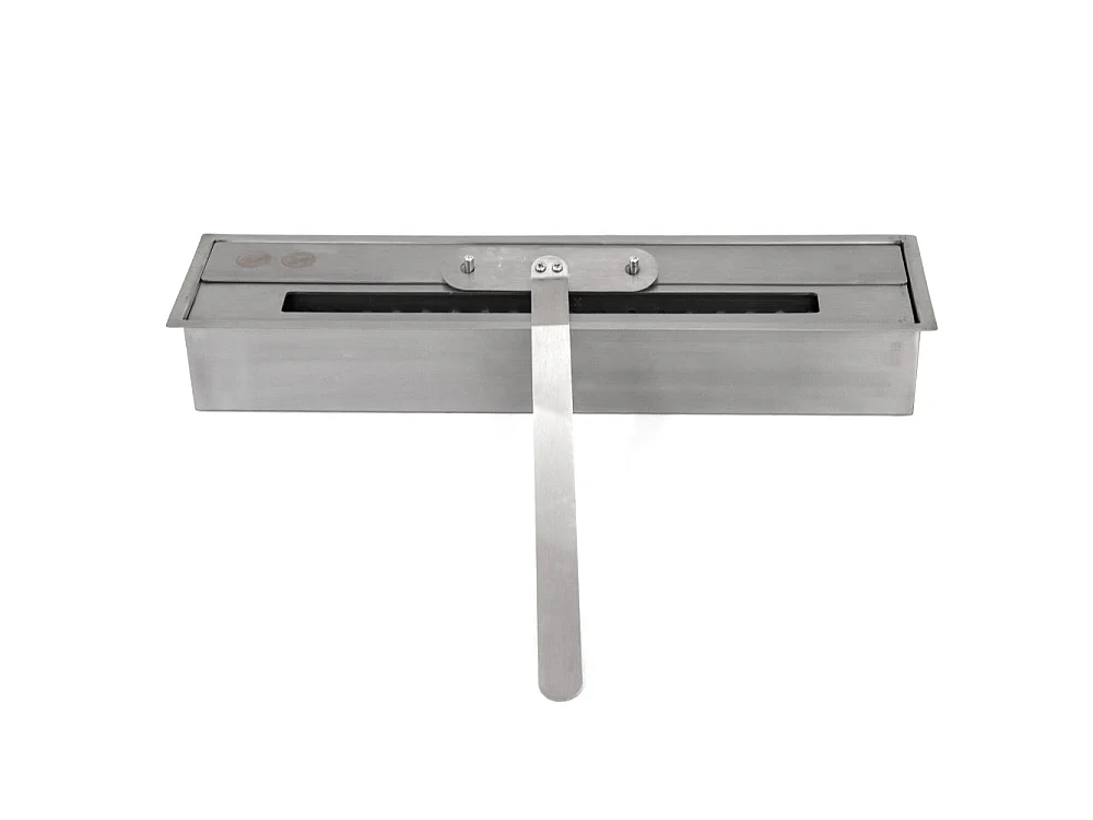 Lareira de chão a bioetanol Michelangelo 96x36x90h em madeira branca, fabricada na Itália