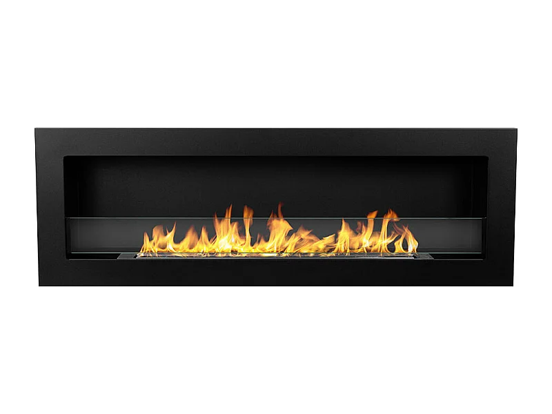 Cheminée bioéthanol murale encastrable 120x40 LIVORNO 120 Noir