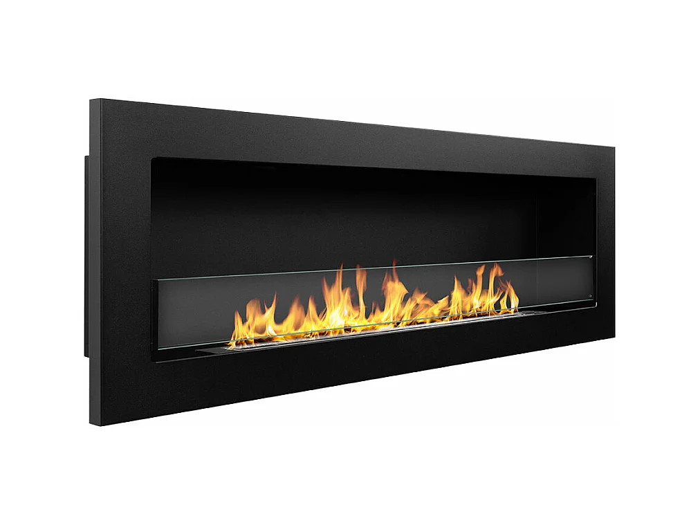 Cheminée bioéthanol murale encastrable 120x40 LIVORNO 120 Noir