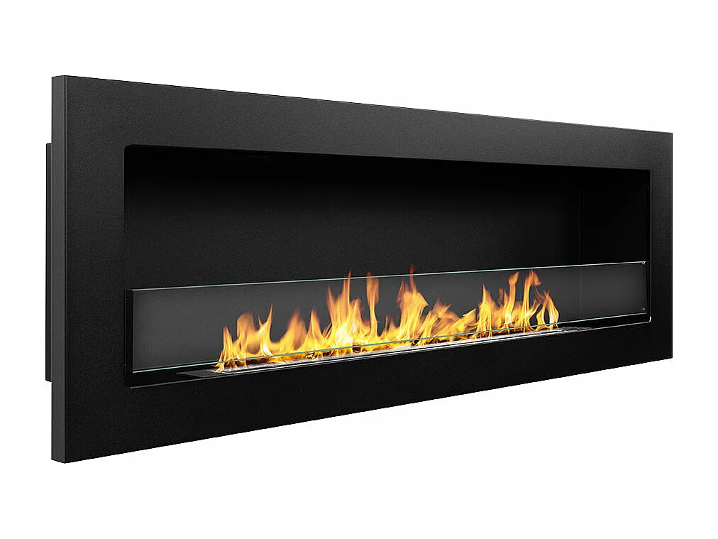 Cheminée bioéthanol murale encastrable 120x40 LIVORNO 120 Noir