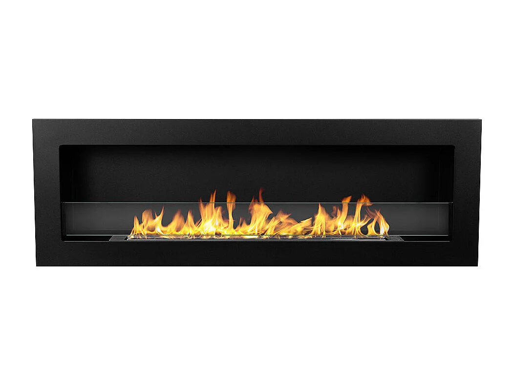 Cheminée bioéthanol murale encastrable 120x40 LIVORNO 120 Noir