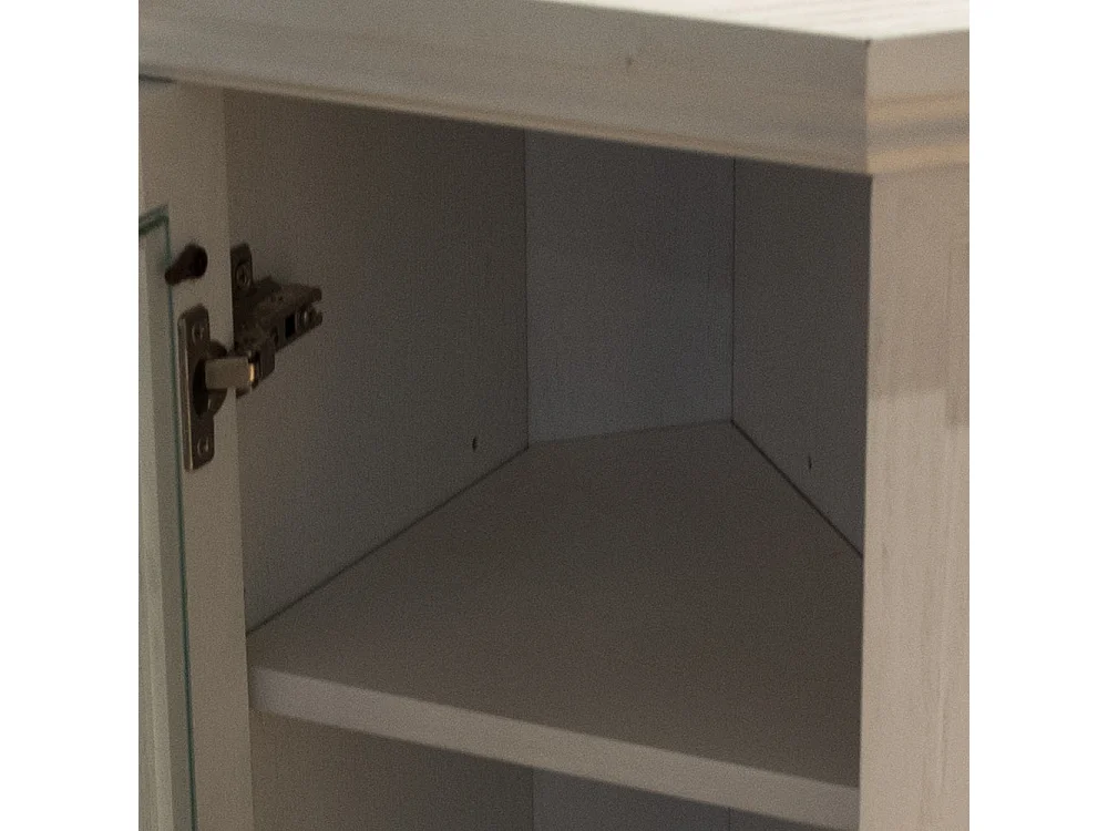 Cheminée électrique cheminée d'angle au sol MADISON en bois blanc L126 x P78 x H83