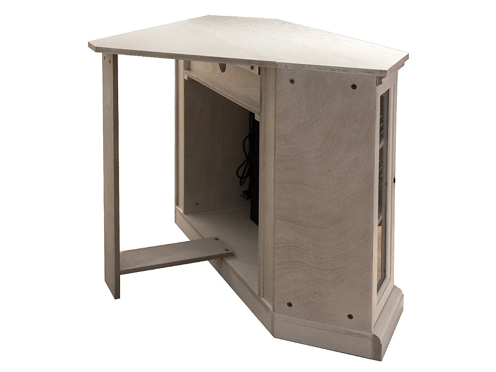 Elektrokamin Eckkamin Standkamin MADISON aus Holz Weiß L126 x T78 x H83