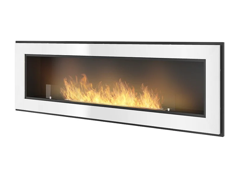Caminetto a Bioetanolo Frame 1500 Bianco SimpleFire da incasso con Vetro