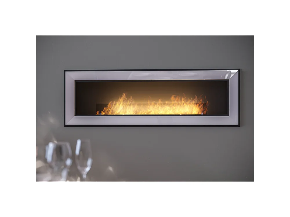 Chimenea de bioetanol Frame 1500 White SimpleFire empotrada con cristal