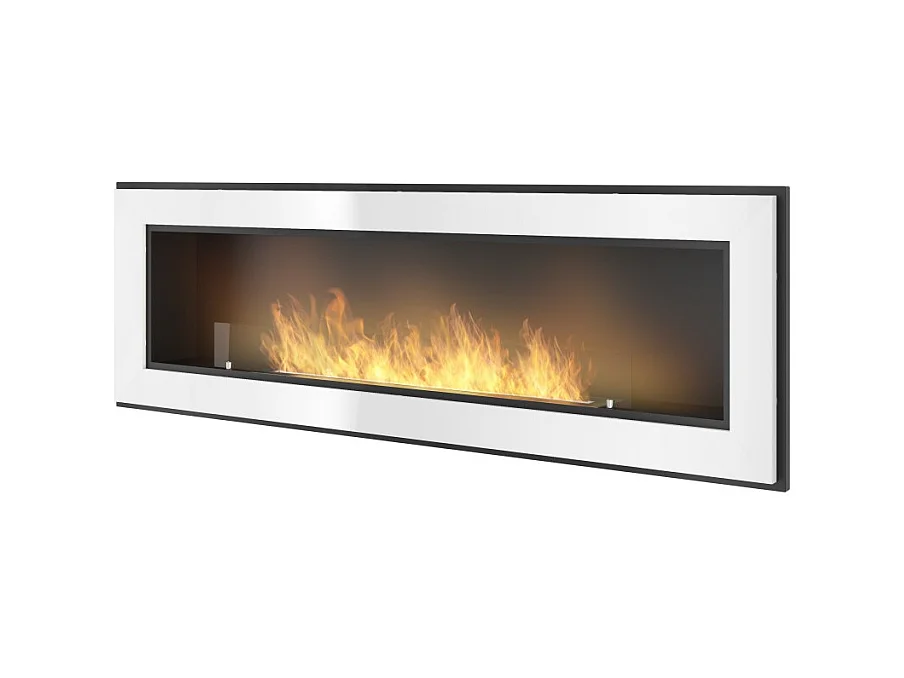 Frame 1500 White SimpleFire eingebauter Bioethanol-Kamin mit Glas