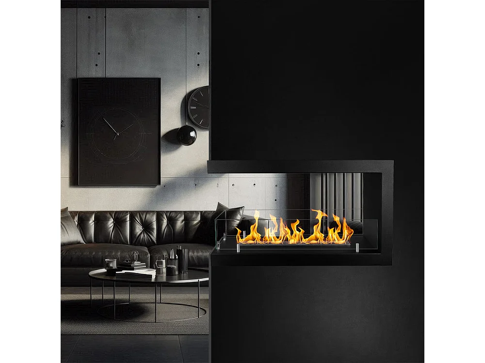 Cheminée bioéthanol encastrable Cheminée bio 3 faces 3 faces 90x50 MARATEA 90