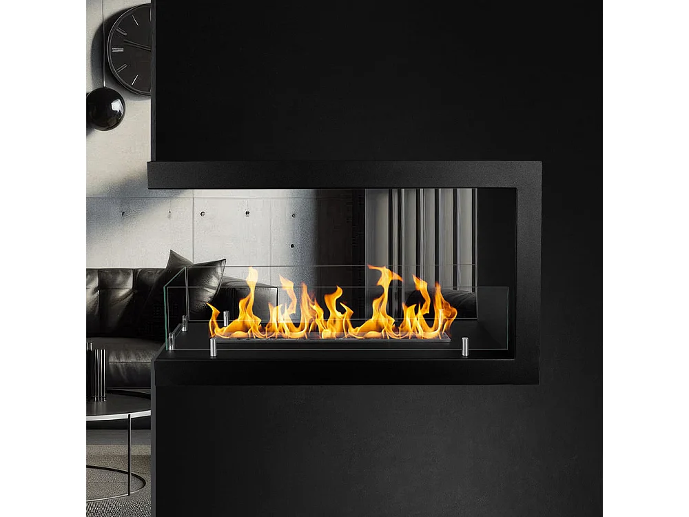 Cheminée bioéthanol encastrable Cheminée bio 3 faces 3 faces 90x50 MARATEA 90