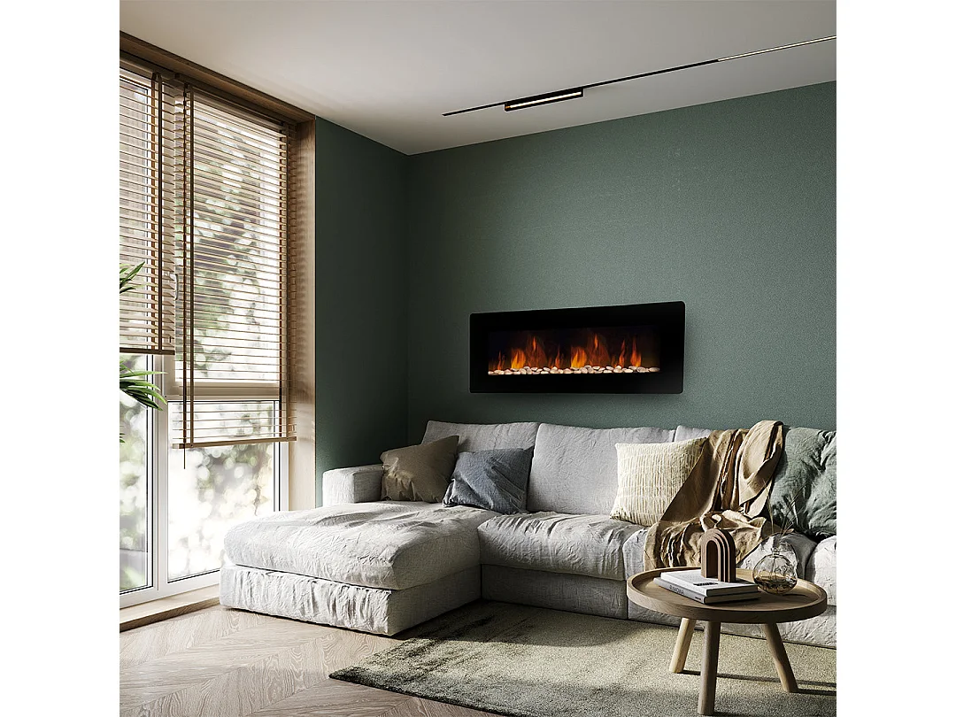 Elektrischer Kamin Wandkamin DALLAS L127 x T 11 x H50