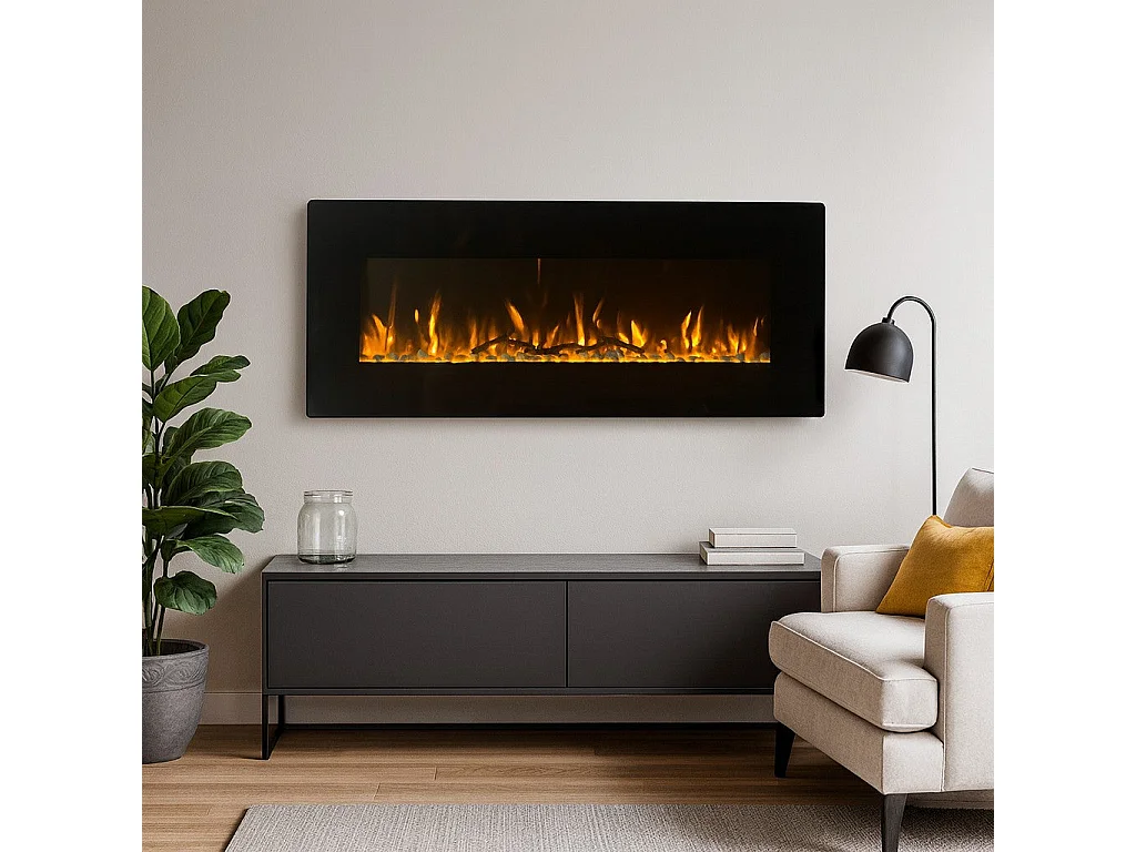 Cheminée électrique cheminée murale DALLAS L127xP 11xH50