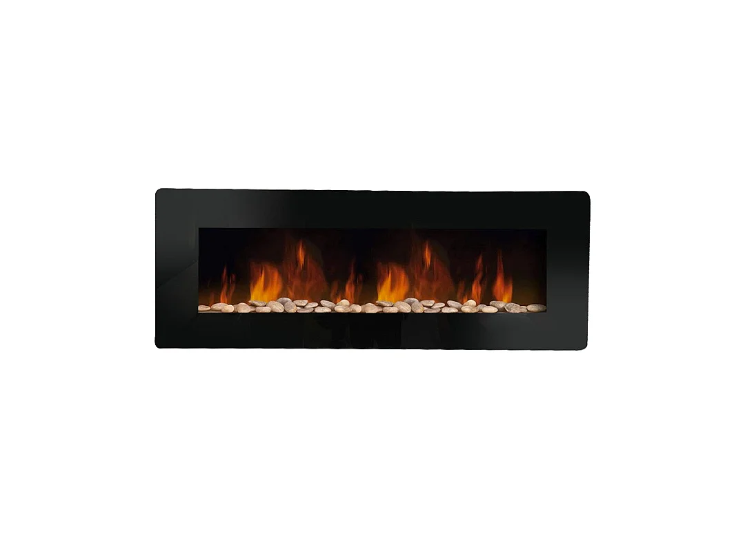 Camino elettrico caminetto da parete DALLAS L127 x P 11 x H50