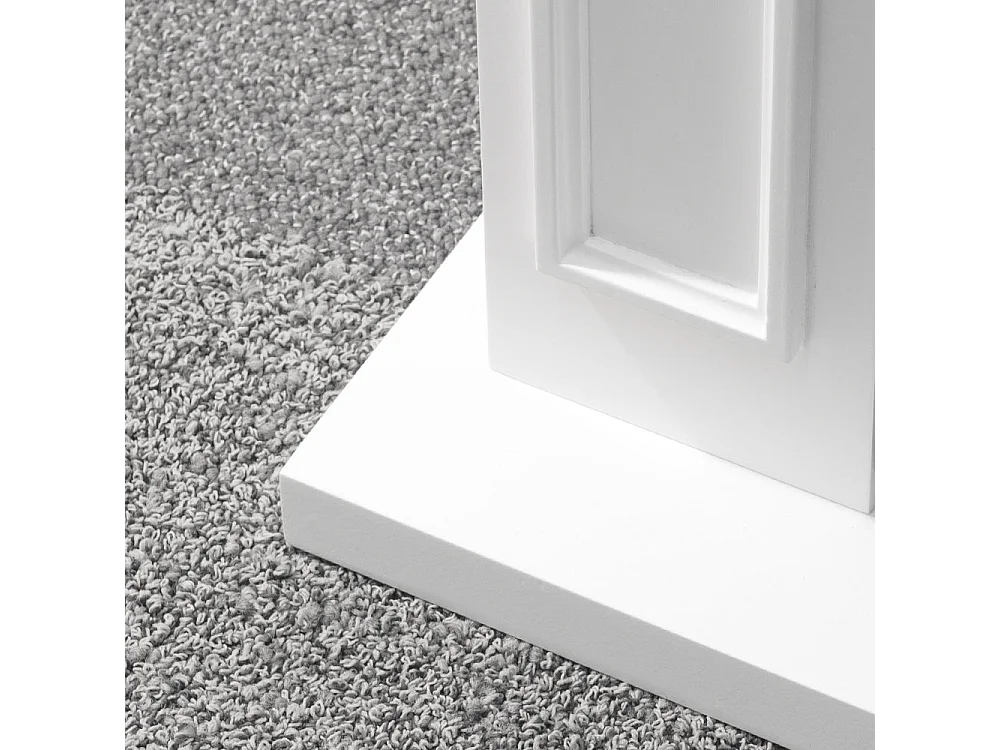 Camino elettrico da terra in legno Bianco L 89,5 x H90,5 x P28