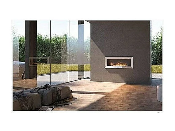 Cheminée au bioéthanol encastrable en acier inoxydable Frame 1200 SimpleFire avec verre