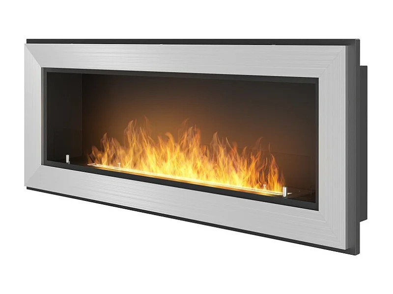 Cheminée au bioéthanol encastrable en acier inoxydable Frame 1200 SimpleFire avec verre