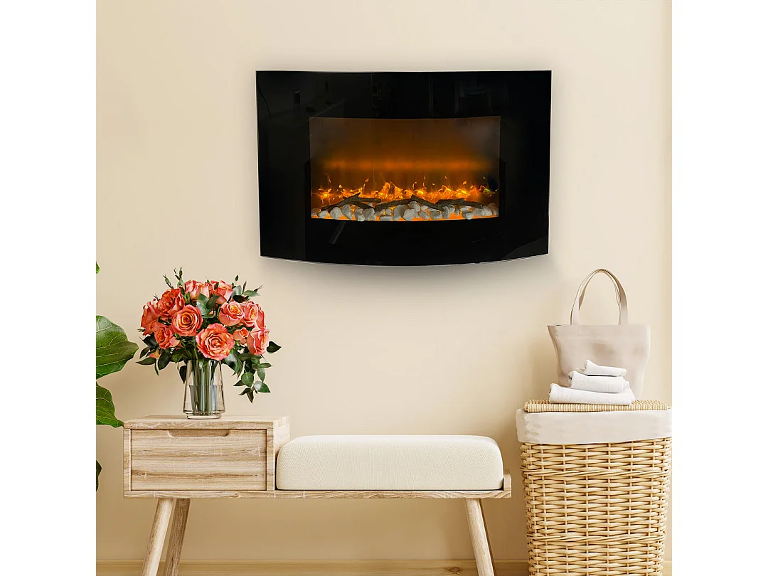 Elektrischer Kamin Wandkamin SAN DIEGO L88,5 x T13,5 x H56