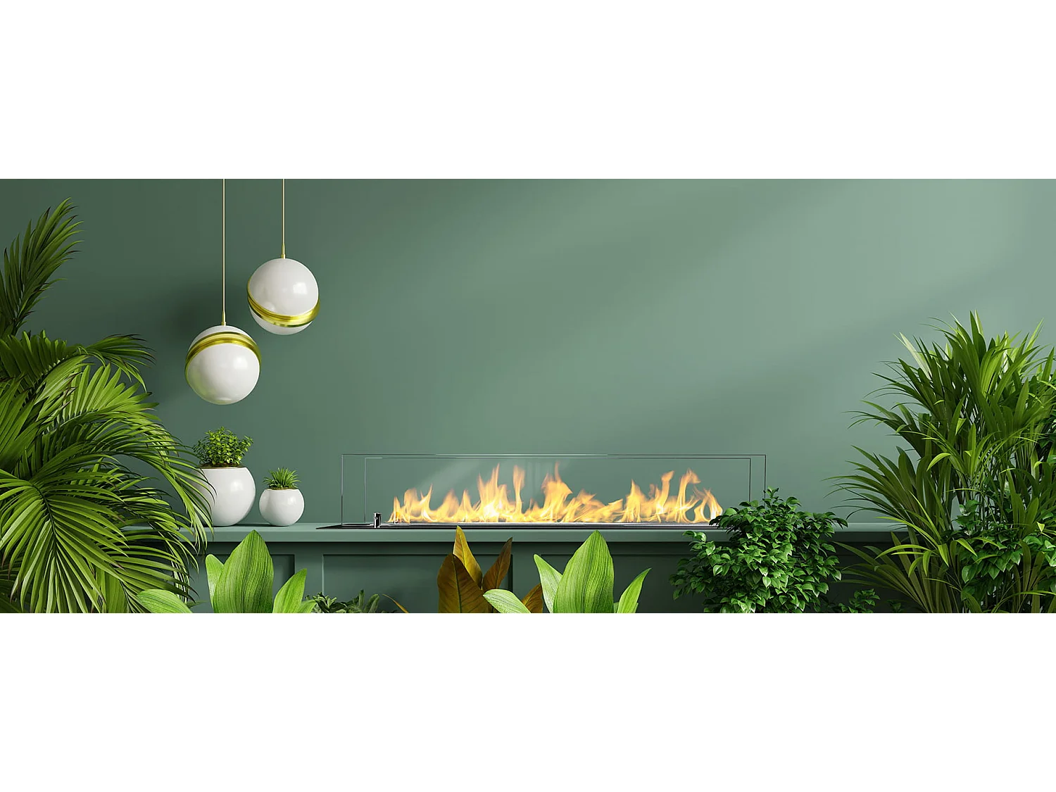 Stalen bio-ethanol haardbrander met 100 cm glas