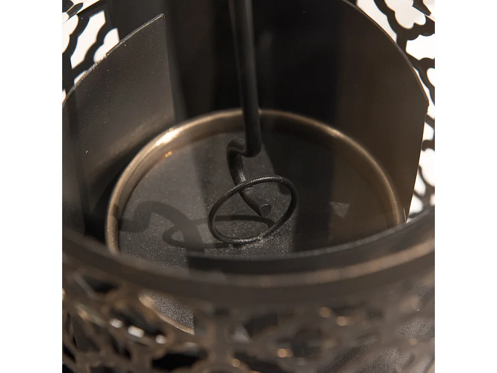 Cheminée bio de table au bioéthanol TOLOSA Noir Or D20 x H49,5 interne externe