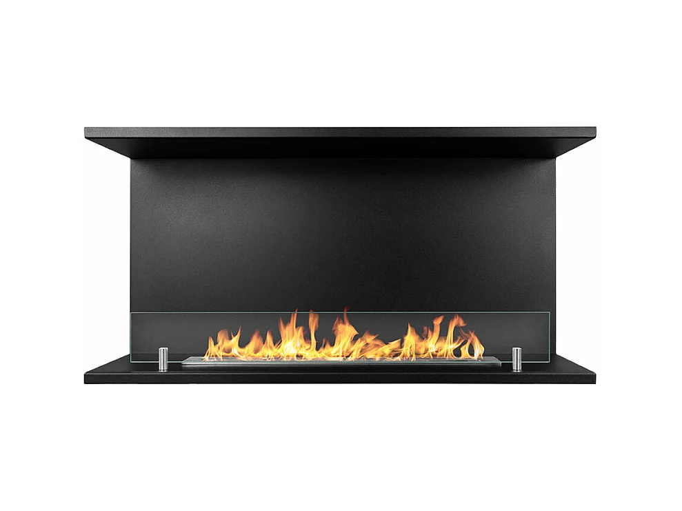 Divina Fire -  Eingebauter Bioethanolkamin Dreiseitiger Biokamin mit 3 offenen Seiten 90x45 TREVI 90