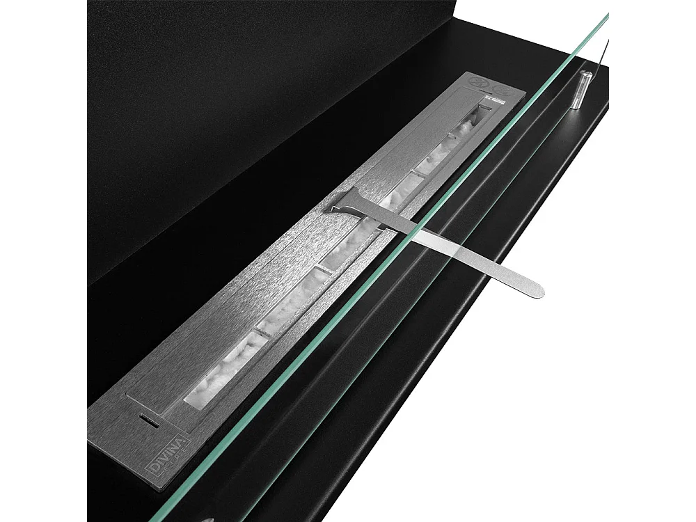 Cheminée bioéthanol encastrable Biocheminée trois faces avec 3 côtés ouverts 90x45 TREVI 90