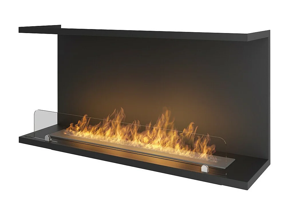 C1000 V.2 Design Bioethanol-Einbaukamin mit 3-seitig offenem Glas und 2-Liter-Brenner