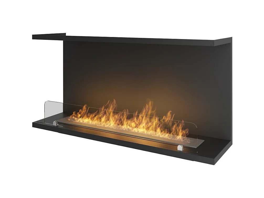 C1000 V.2 Design Bioethanol-Einbaukamin mit 3-seitig offenem Glas und 2-Liter-Brenner