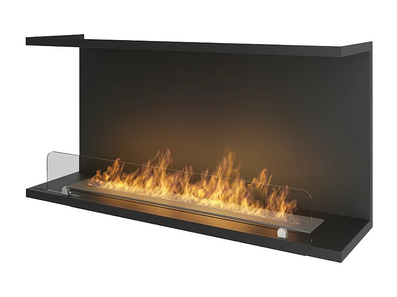 Wbudowany kominek bioetanolowy Design C1000 V.2 z otwartą szybą z 3 stron, palnik 2 litry