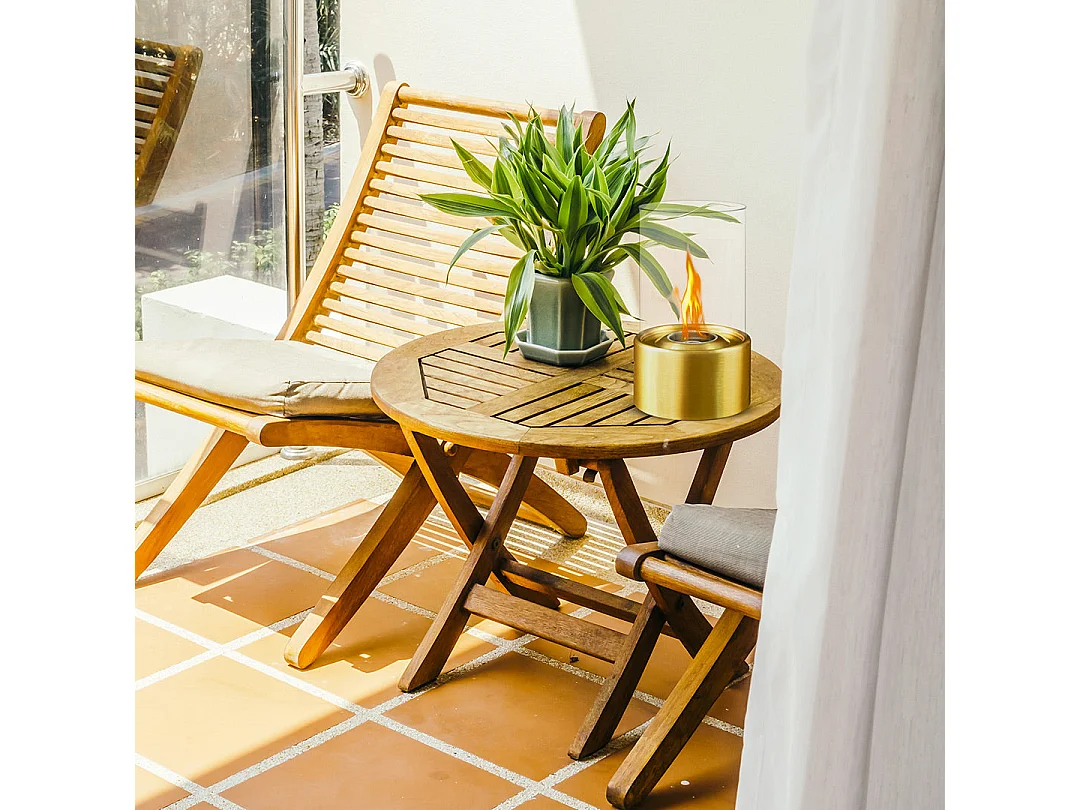 Cheminée à bioéthanol de table MARSIGLIA Bronze D16 x H27