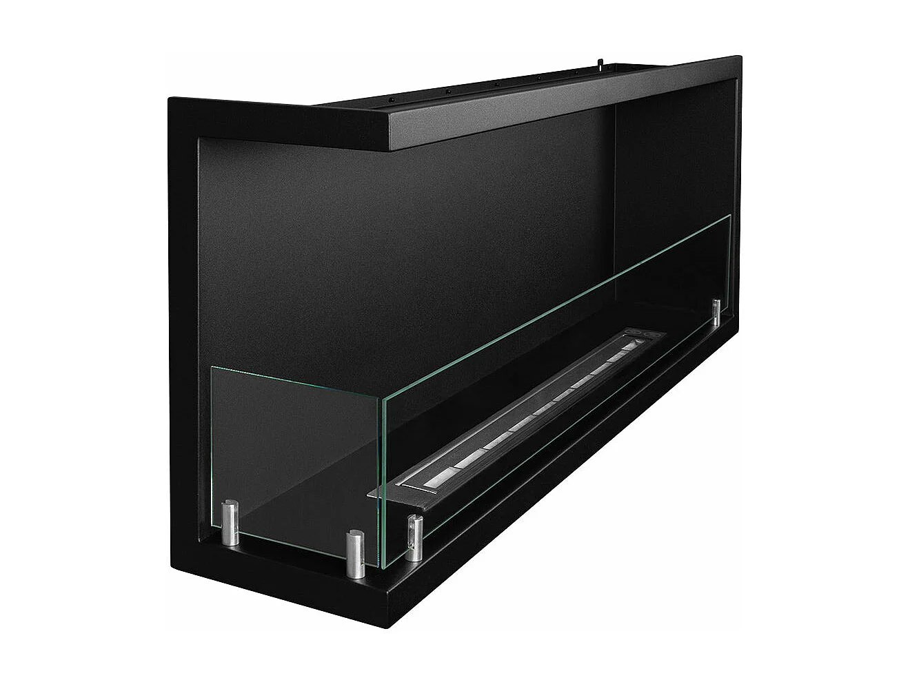 Cheminée bioéthanol encastrable d'angle biocheminée 120x45 SUTRI 120 SX