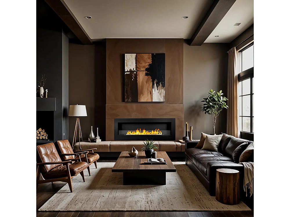 Cheminée bioéthanol murale cheminée bio 120x40 SIENA 120 Noir