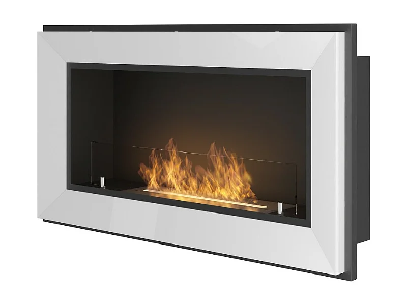 Caminetto a Bioetanolo Frame 900 SimpleFire da incasso Bianco con Vetro
