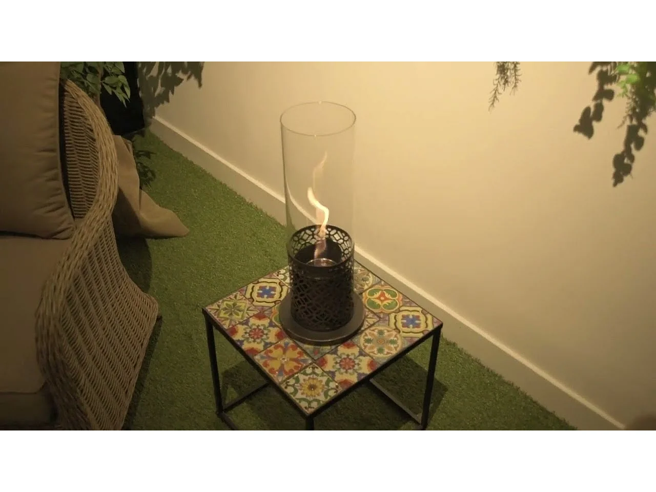 Cheminée à bioéthanol de table NIZZA noire D14,5 x H46,5