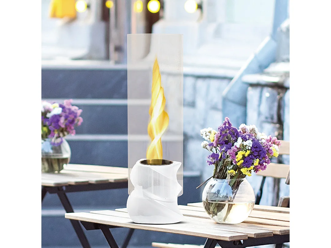 Cheminée bio de table au bioéthanol NIZZA Noir D14,5xH46,5 interne externe